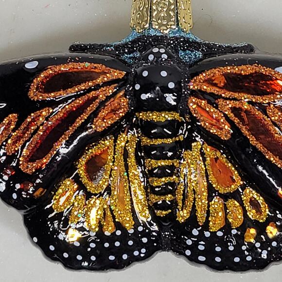 Old World Christmas Monarch Butterfly Ornament Glass Dark Halloween Witchy Decor - Picture 4 of 15